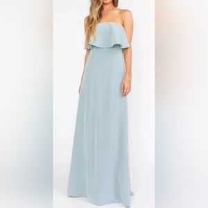 Show me your mumu Monaco Ruffle Gown silver sage size S